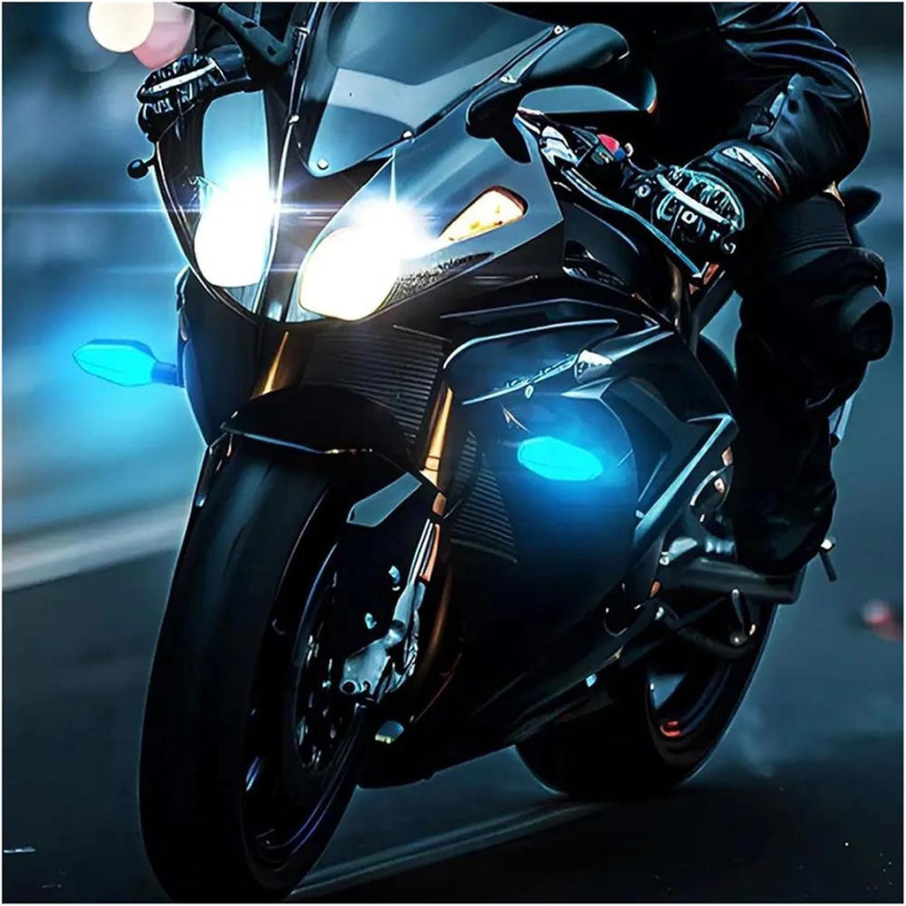 Clignotants LED pour moto avec Projection couleur et 27 modes de Signal – إشارة دراجات نارية ملونة تنزوت
