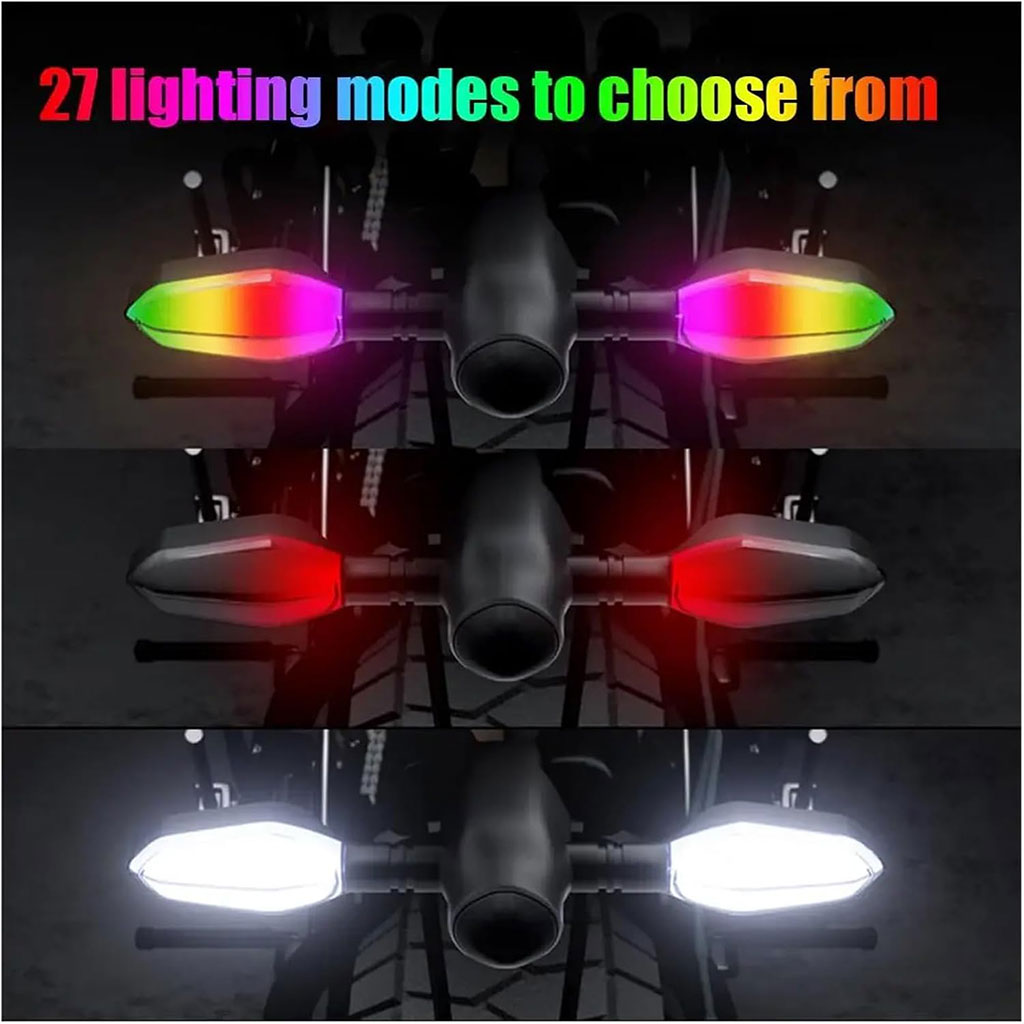 Clignotants LED pour moto avec Projection couleur et 27 modes de Signal – إشارة دراجات نارية ملونة تنزوت