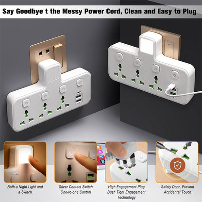 Multiprise Murale LED avec 2 ports USB-A et 1 port USB-C (charge rapide) – مقبس طاقة مقبس طاقة مع منافذ شحن تنزوت