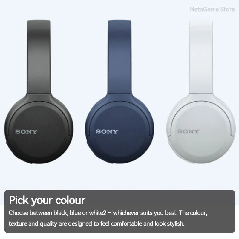 Sony Casque Bluetooth Original sans fil assistant vocal intégré, charge rapide, autonomie jusqu'à 35 heures WH-CH510 - تنزوت