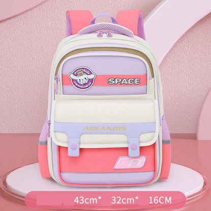 Sac à Dos Enfant Space Design Ludique Multi-Poches Rose – حقيبة مدرسية للأطفال لون وردي تنزوت