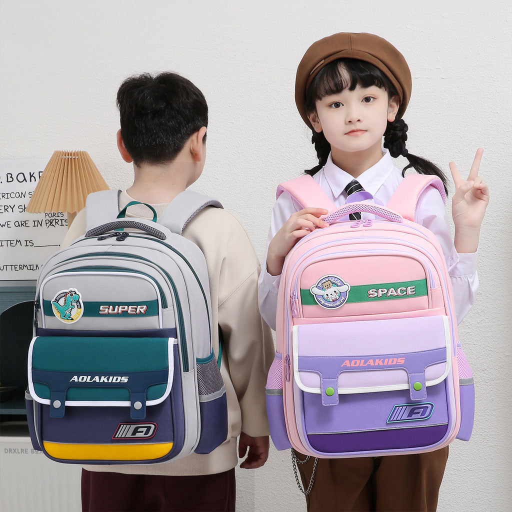Sac à Dos Enfant Space Design Ludique Multi-Poches Mauve – حقيبة مدرسية للأطفال لون بنفسجي تنزوت