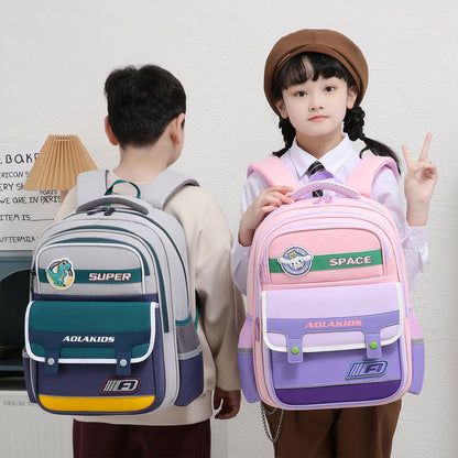 Sac à Dos Enfant Space Design Ludique Multi-Poches Mauve – حقيبة مدرسية للأطفال لون بنفسجي تنزوت