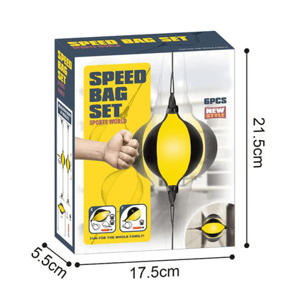 Ensemble Sac de Boxe Speed Bag SET 6Pcs pour l’entrainement à domicile – طقم كرة البوكس قابلة للإرتداد - تنزوت