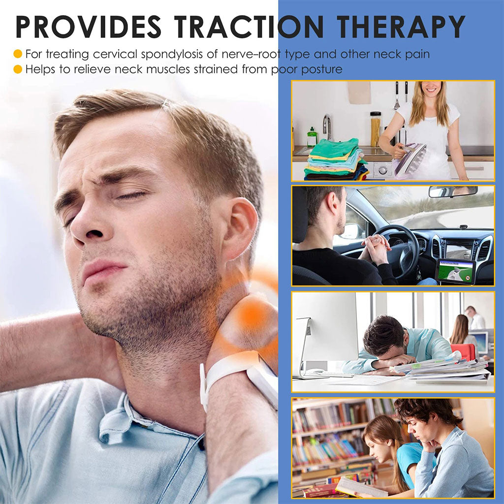STARICARE Civière de cou gonflable et rétracteur de traction cervicale avec pompe – أداة تصحيح وضعية العنق تنزوت