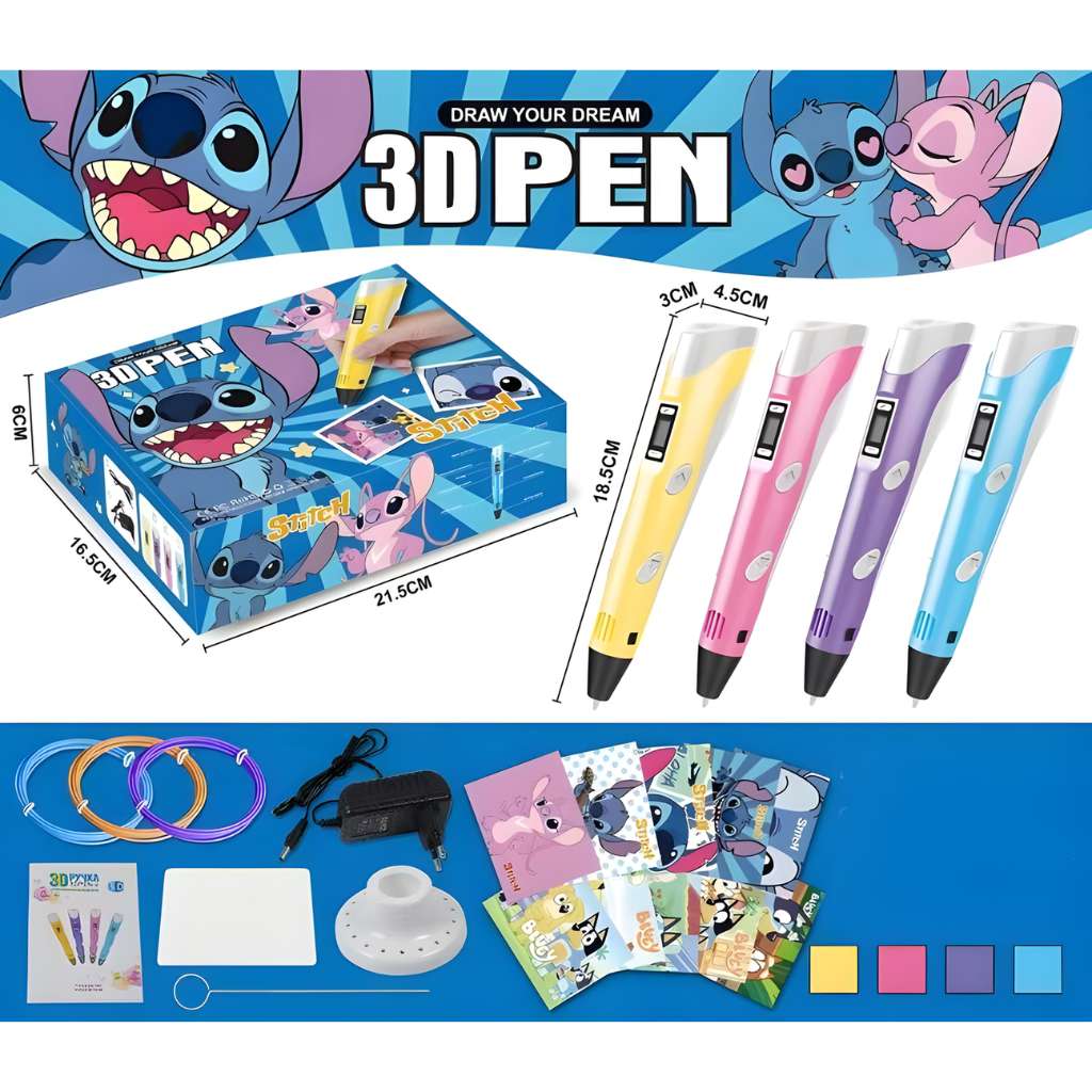 Stylo 3D Graffiti pour Enfants avec Recharges de Filament – قلم رسم ثلاثي الأبعاد للأطفال تنزوت