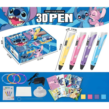 Stylo 3D Graffiti pour Enfants avec Recharges de Filament – قلم رسم ثلاثي الأبعاد للأطفال تنزوت