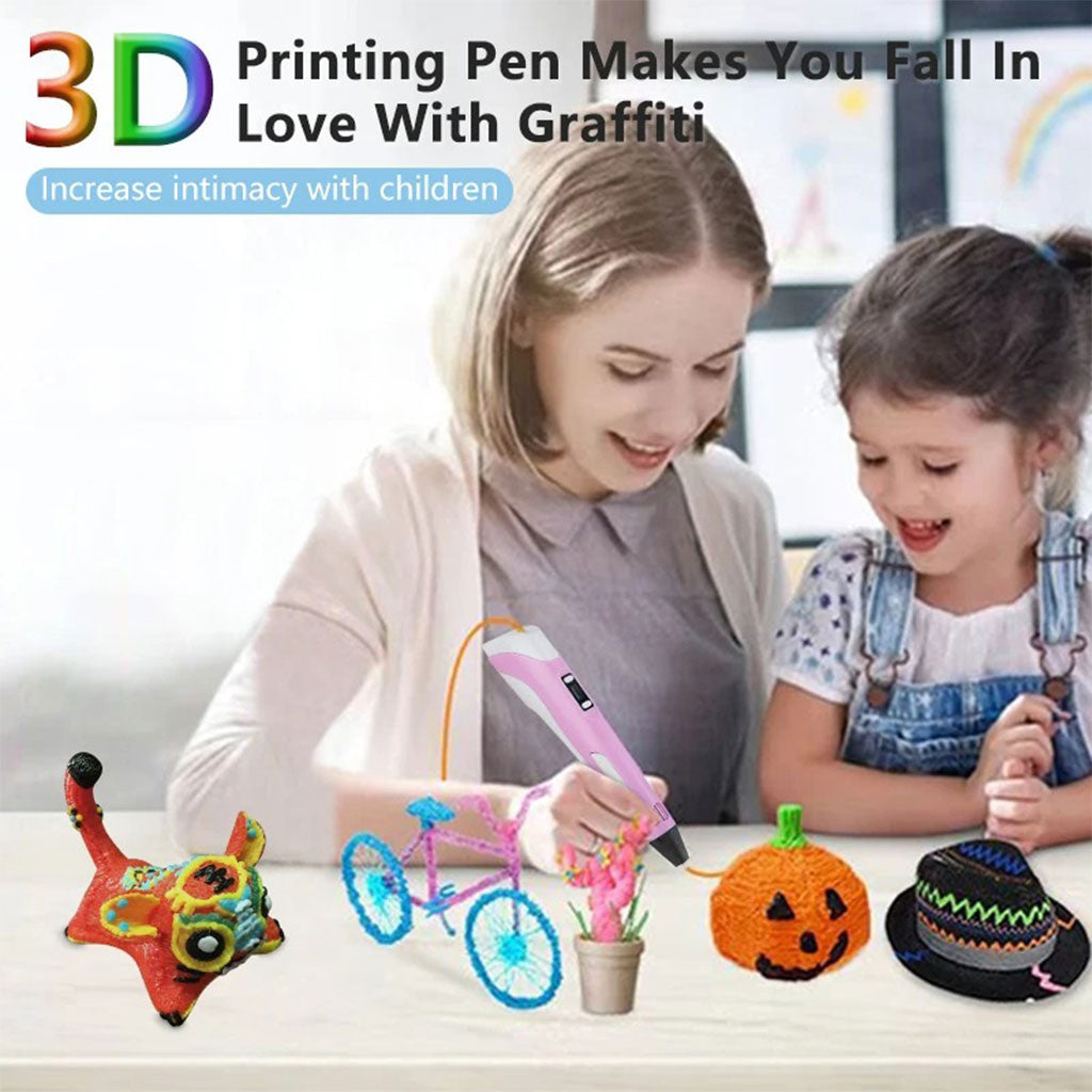 Stylo 3D Graffiti pour Enfants avec Recharges de Filament – قلم رسم ثلاثي الأبعاد للأطفال تنزوت
