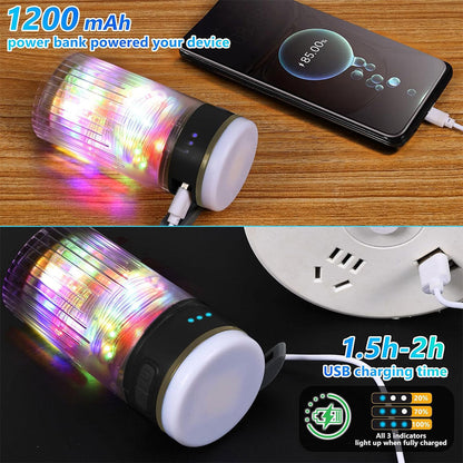 Lampe de Camping Enroulable avec Guirlande Lumineuse 10m – مصباح تخييم محمول وقابل للشحن تنزوت