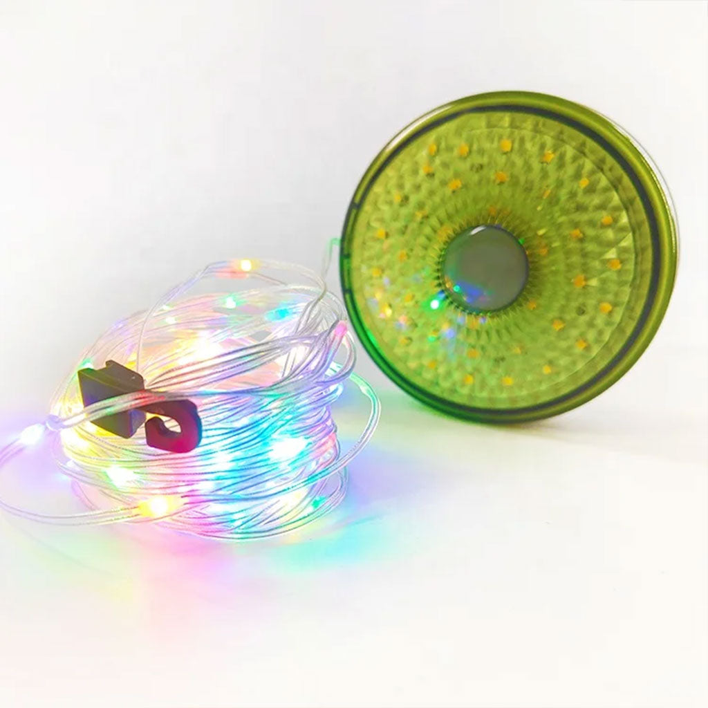 Lumière de camping LED multifonctionnelle, chargeur USB, chaîne d'atmosphère colorée تنزوت