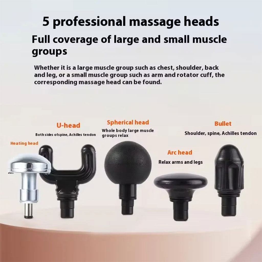 Appareil de Massage Rechargeable Portatif avec 5 Têtes Interchangeables – جهاز تدليك محمول قابل للتثبيت تنزوت