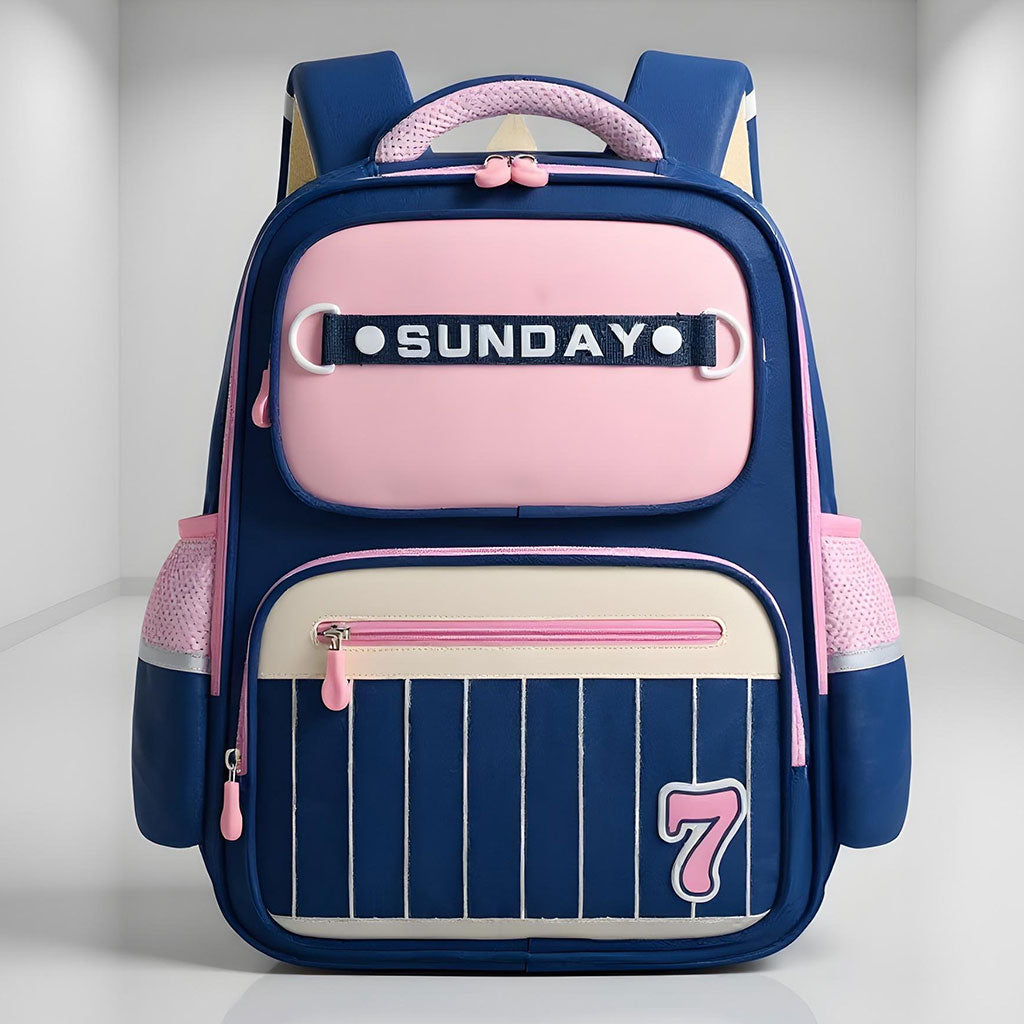 Sac à Dos Scolaire pour Enfants SUNDAY Rose et Bleu – حقيبة ظهر مدرسية للأطفال وردي وأزرق تنزوت