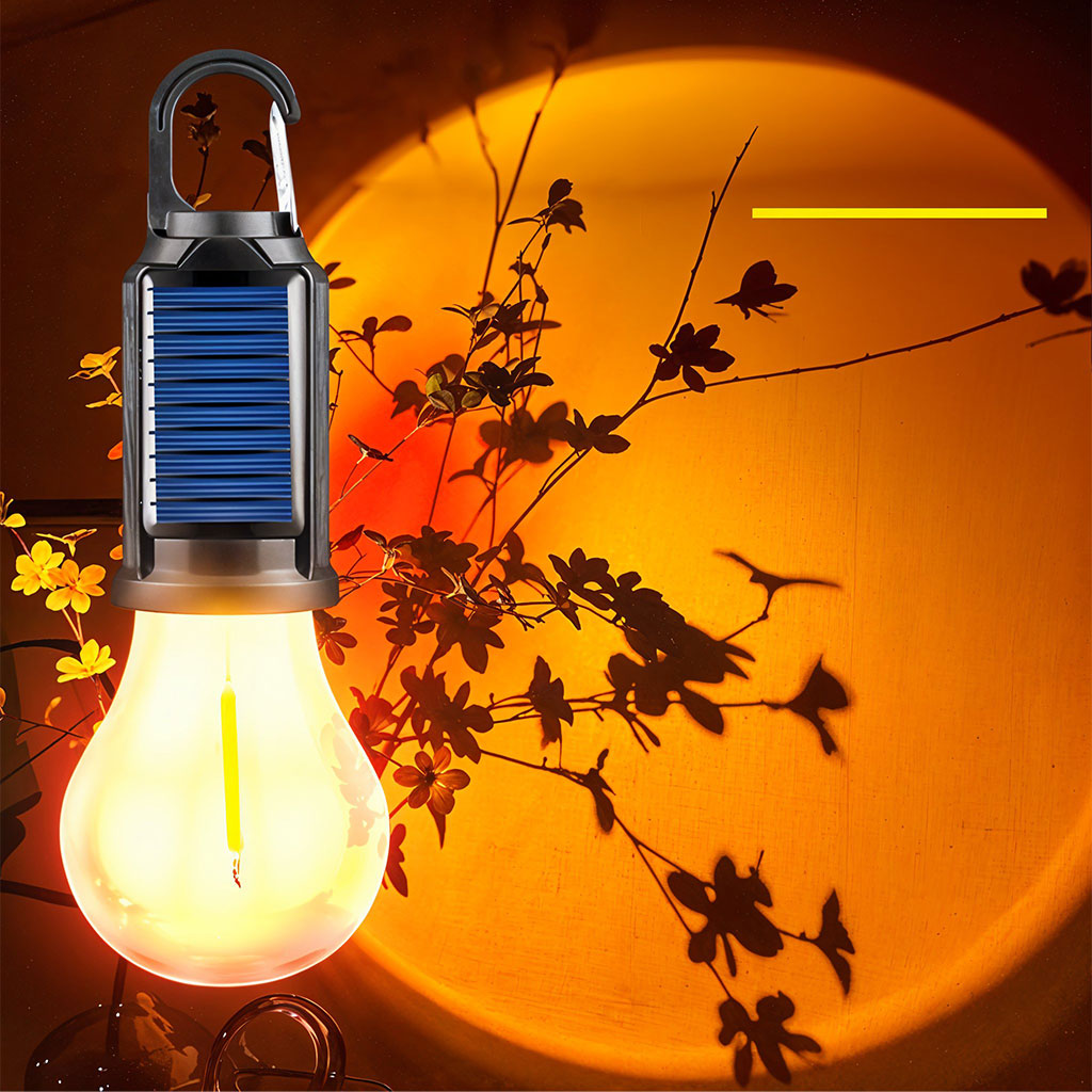 Lampe de Camping Solaire étanche et Rechargeable 3 modes d’éclairage T01-B – مصباح محمول بالطاقة الشمسية تنزوت
