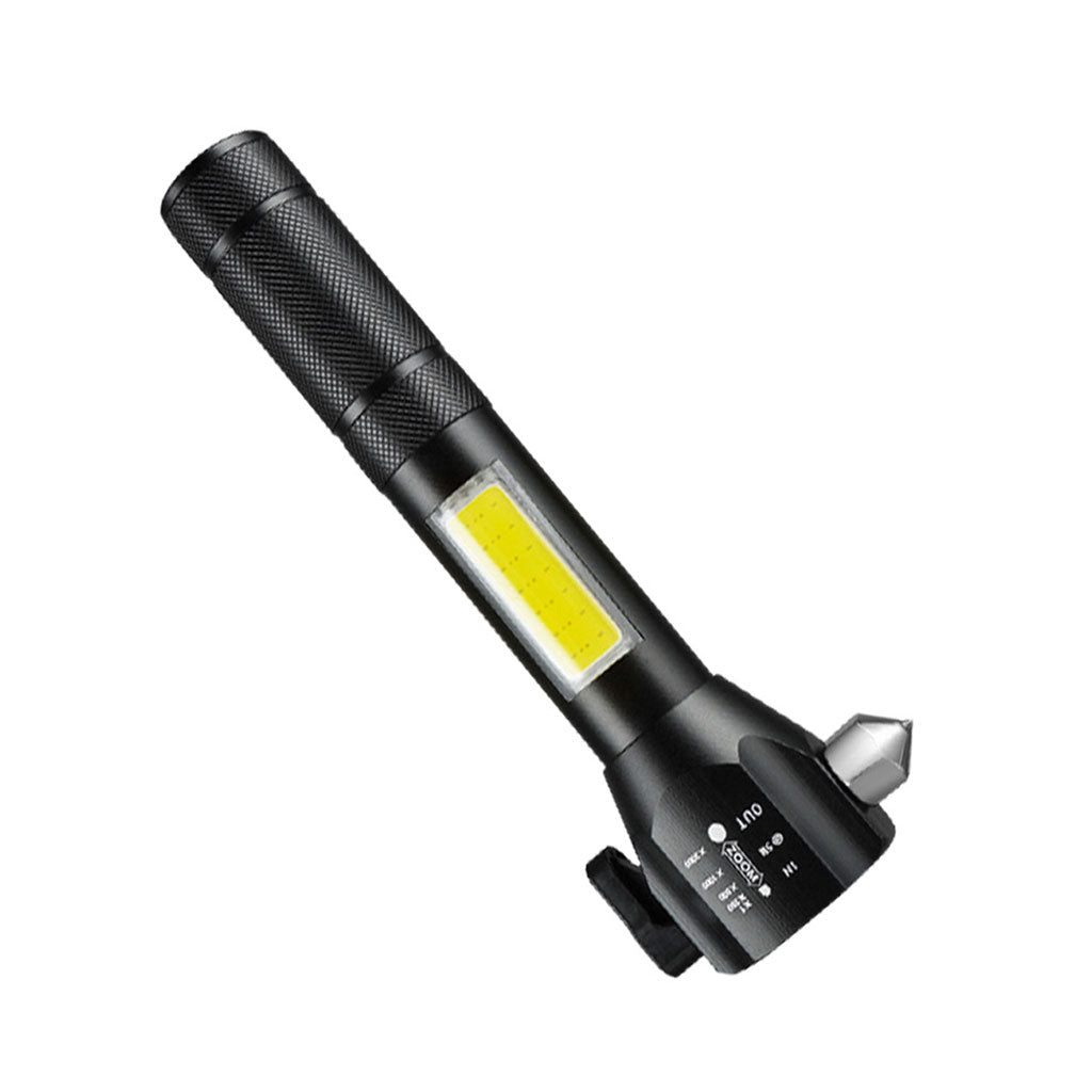 Lampe de poche rechargeable à LED avec brise vitre intégré - 300 Lumens - تنزوت