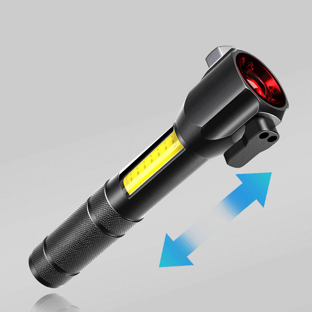 Lampe de poche rechargeable à LED avec brise vitre intégré - 300 Lumens - تنزوت