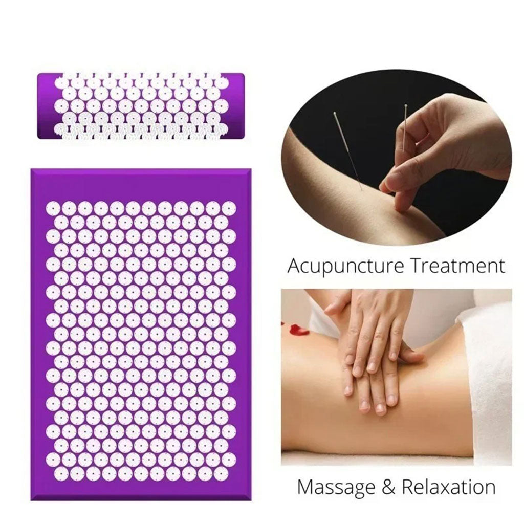 Coussin et Tapis Massage en Polymère d’acupression avec Sac de Rangement – بساط تدليك مع وسادة وحقيبة متنقلة تنزوت