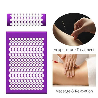 Coussin et Tapis Massage en Polymère d’acupression avec Sac de Rangement – بساط تدليك مع وسادة وحقيبة متنقلة تنزوت