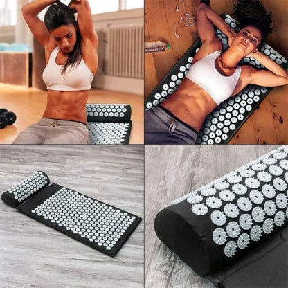 Coussin et Tapis Massage en Polymère d’acupression avec Sac de Rangement – بساط تدليك مع وسادة وحقيبة متنقلة تنزوت