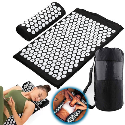 Coussin et Tapis Massage en Polymère d’acupression avec Sac de Rangement – بساط تدليك مع وسادة وحقيبة متنقلة تنزوت