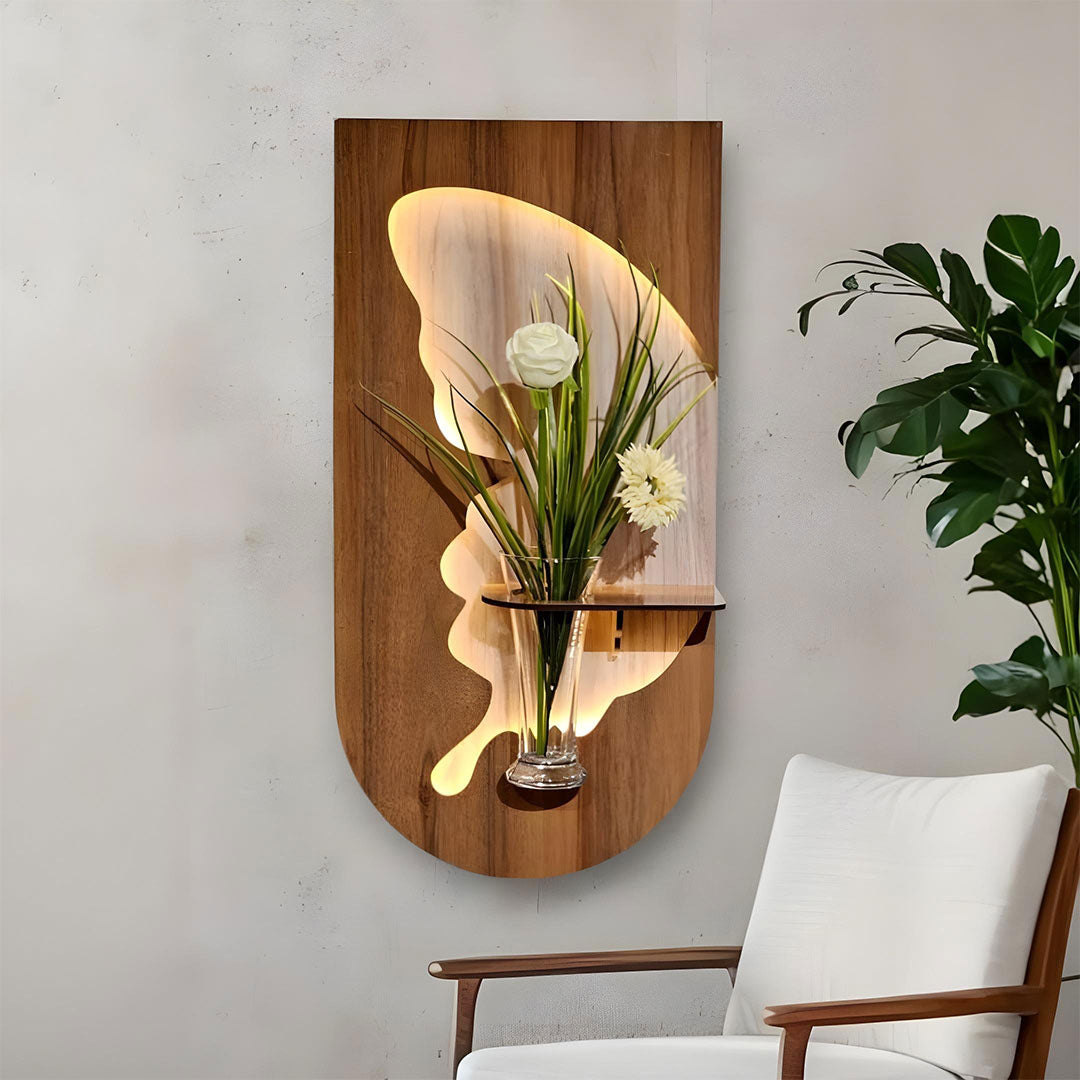 Panneau Mural Décoratif avec Éclairage LED Design Moderne en Bois V1 - تنزوت