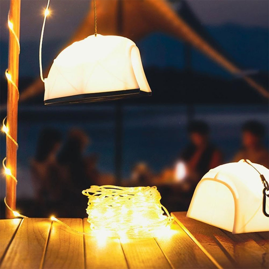Guirlande lumineuse LED en forme de tente portable rechargeable pour camping – مصباح تخييم على شكل خيمة تنزوت