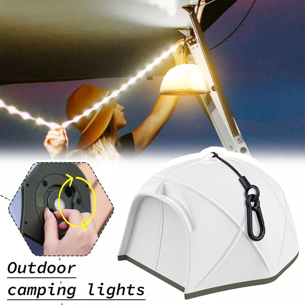 Guirlande lumineuse LED en forme de tente portable rechargeable pour camping – مصباح تخييم على شكل خيمة تنزوت