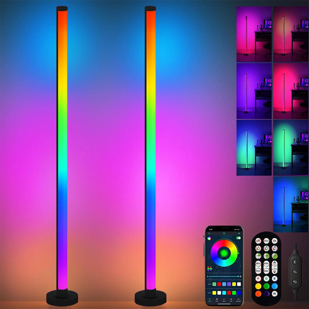 Lampadaire d’Angle LED RGB à Intensité Variable – مصباح ملون للديكور تنزوت