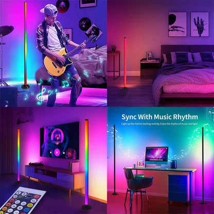 Lampadaire d’Angle LED RGB à Intensité Variable – مصباح ملون للديكور تنزوت