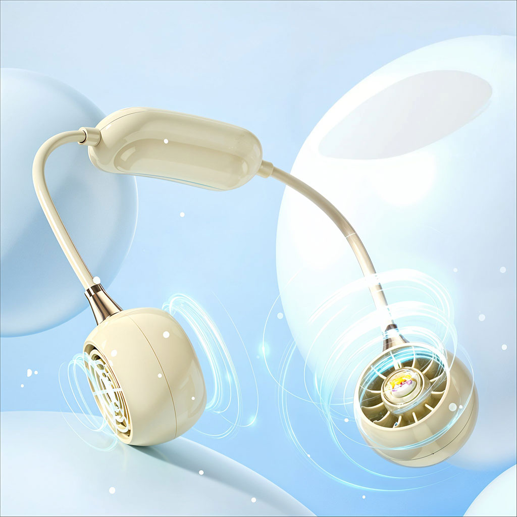 Ventilateur De Cou Rechargeable À 3 Vitesses DM68A – مروحة عنق تنزوت