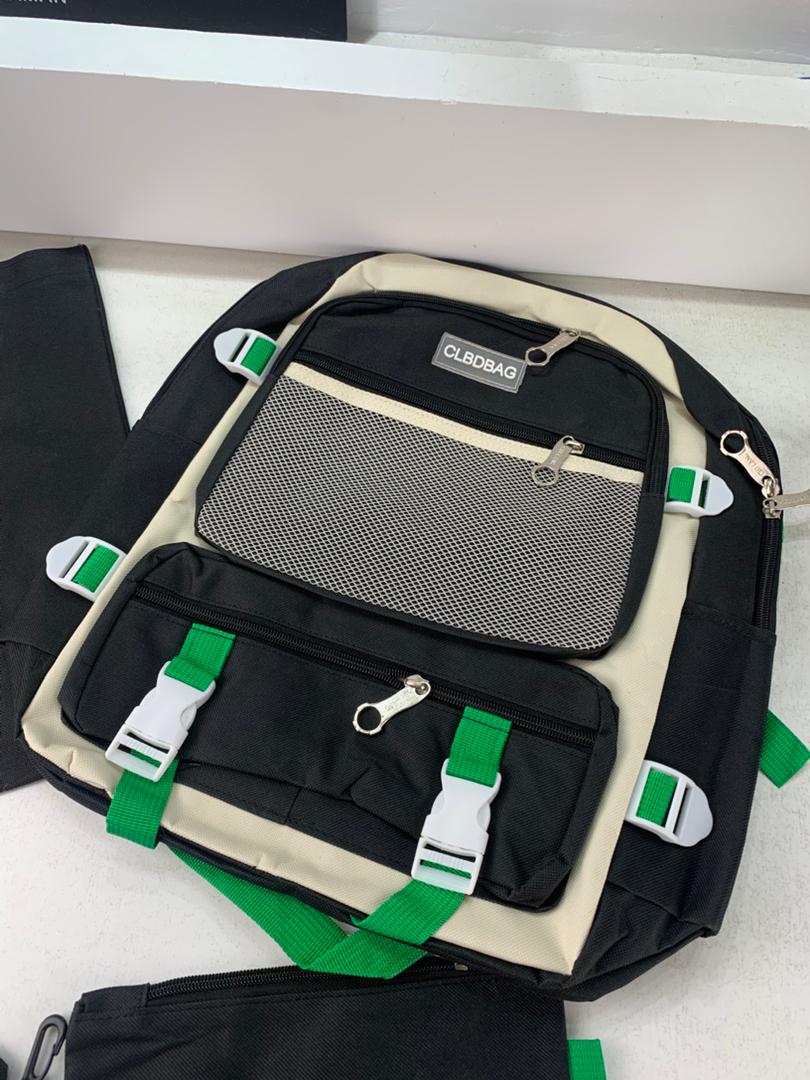 Ensemble de sacs d’école Kawai pour adolescents 4Pcs V3 CLBD Noir – محفظة 4 قطع كاواي أسود تنزوت
