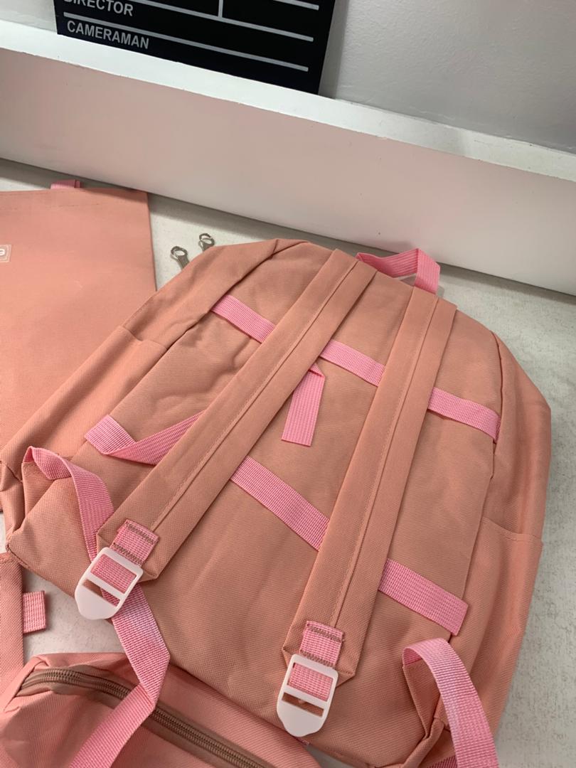 Ensemble de sacs d’école Kawai pour adolescents 4Pcs V3 CLBD Rose – محفظة 4 قطع كاواي وردي تنزوت