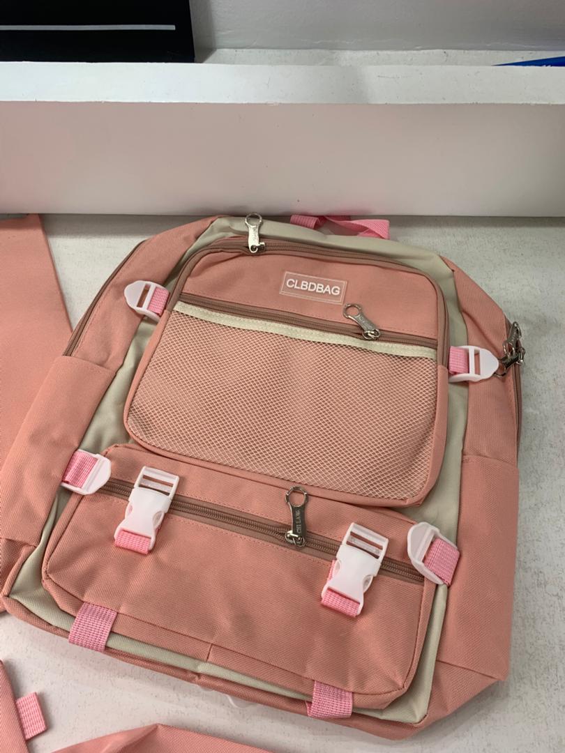 Ensemble de sacs d’école Kawai pour adolescents 4Pcs V3 CLBD Rose – محفظة 4 قطع كاواي وردي تنزوت