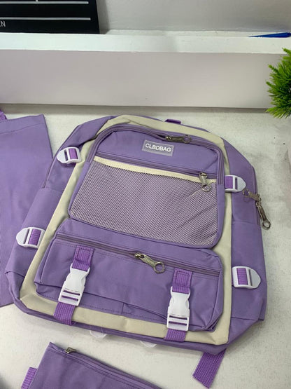 Ensemble de sacs d’école Kawai pour adolescents 4Pcs V3 CLBD Mauve – محفظة 4 قطع كاواي بنفسجي تنزوت