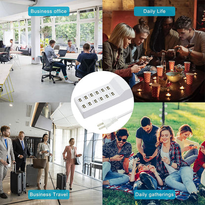 Station de charge USB avec multiprise 12 ports charge rapide – مقبس طاقة متعدد المنافذ - تنزوت