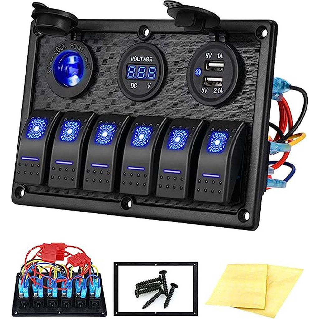 Panneau de commande 12 V pour Bateau avec Affichage de Voltage – لوحة تحكم تنزوت
