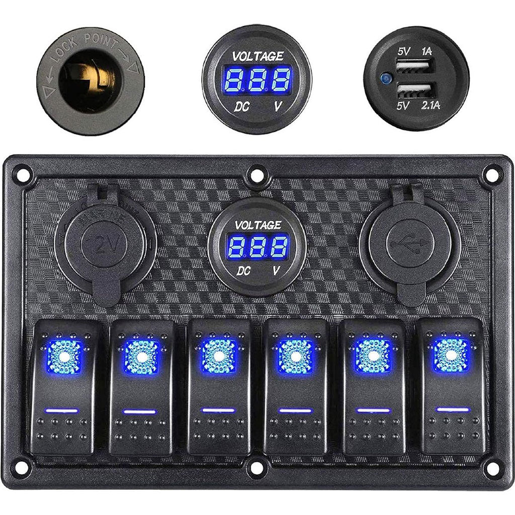Panneau de commande 12 V pour Bateau avec Affichage de Voltage – لوحة تحكم تنزوت