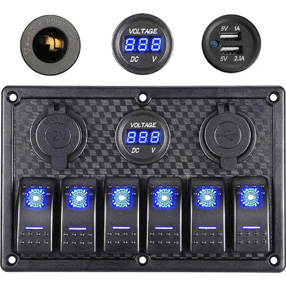 Panneau de commande 12 V pour Bateau avec Affichage de Voltage – لوحة تحكم تنزوت