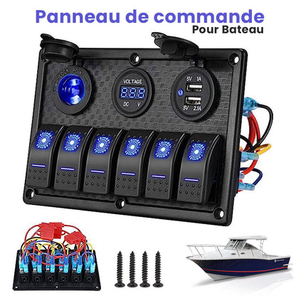 Panneau de commande 12 V pour Bateau avec Affichage de Voltage – لوحة تحكم تنزوت