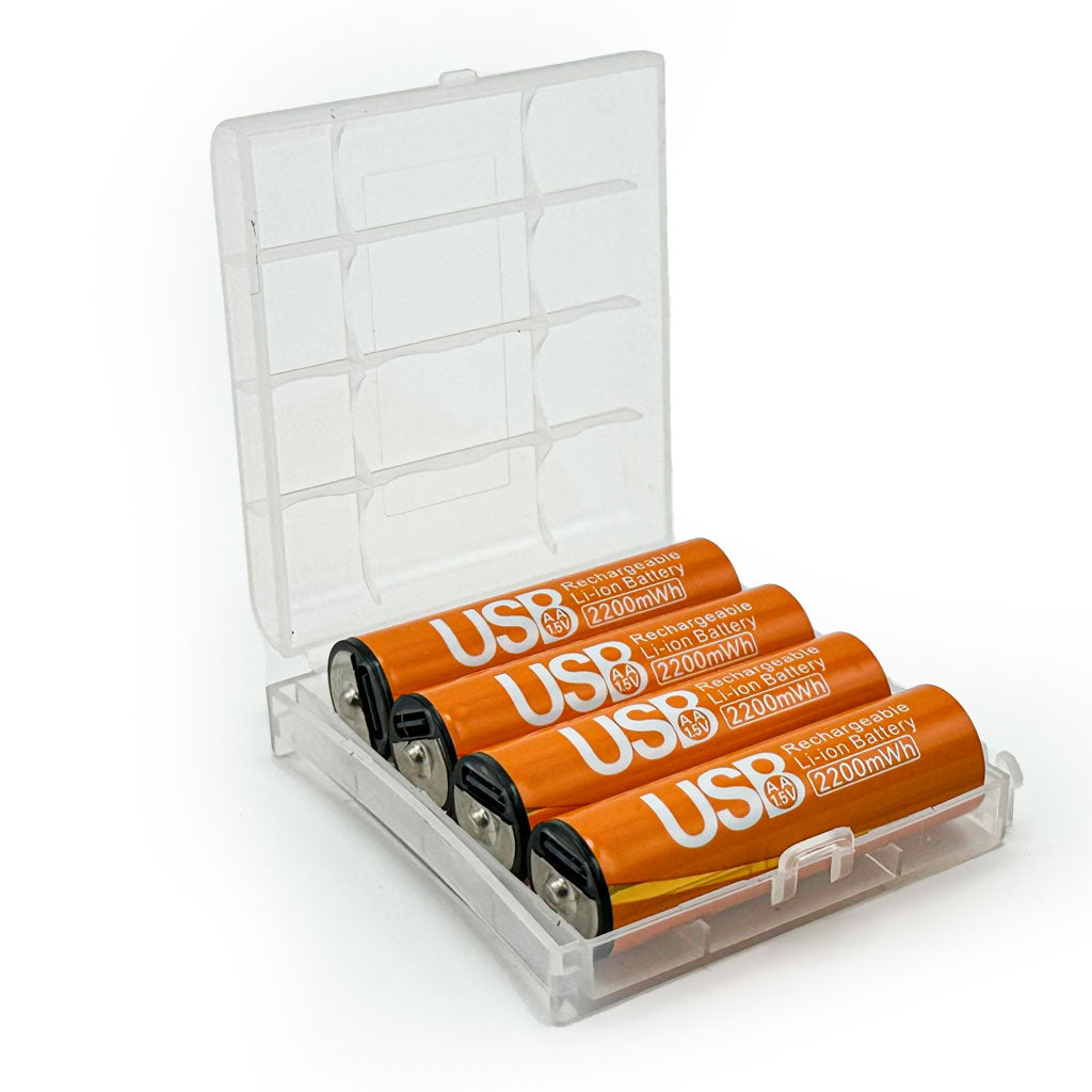 Pack de 4 Piles Rechargeables USB Type-C – AA 1.5V 2200 mAh – علبة من 4 بطاريات قابلة للشحن تنزوت