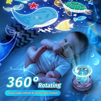 Projecteur ciel étoilé lapins rotation à 360° pour chambre d’enfants – جهاز تنويم الأطفال برسومات ملونة