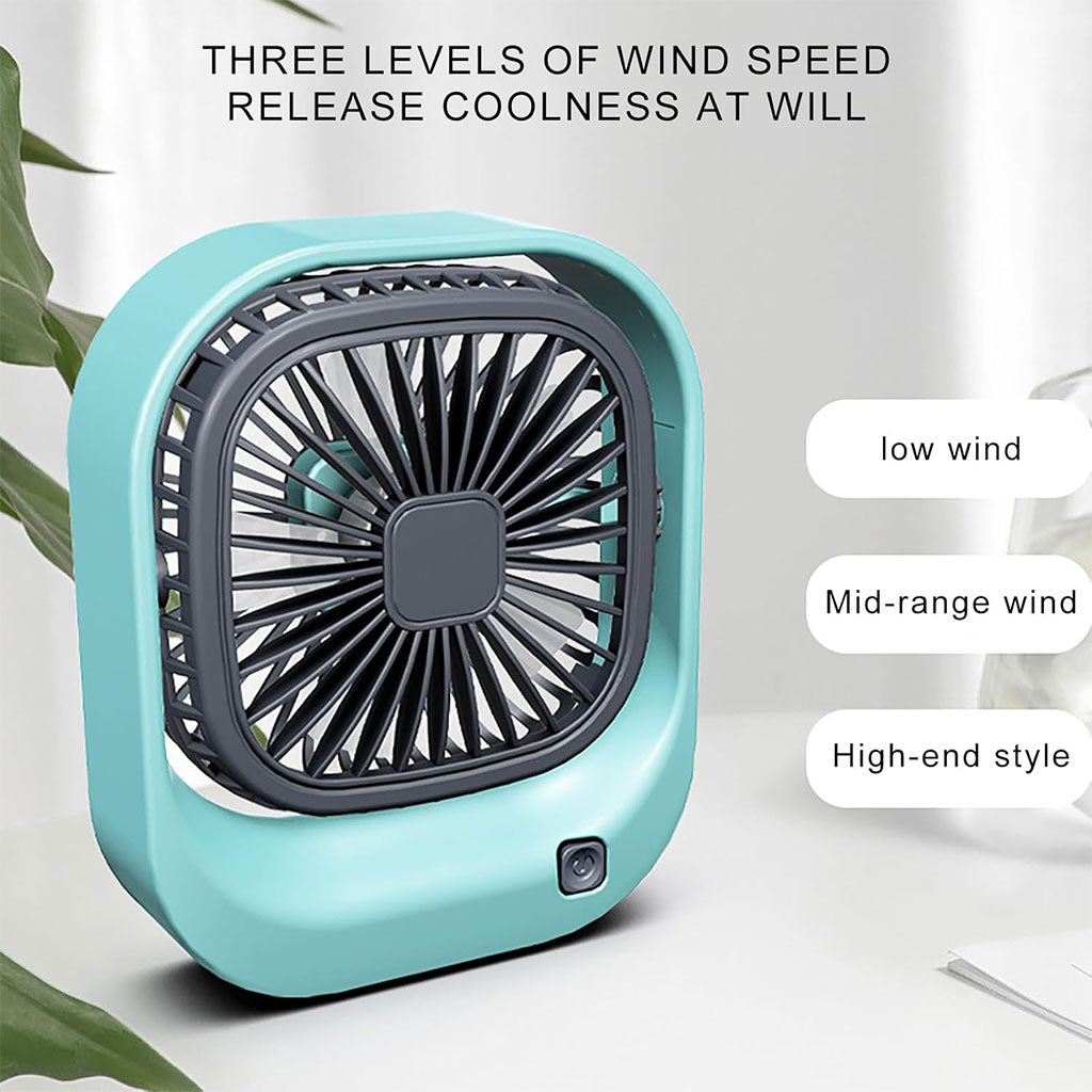 Mini ventilateur carré rechargeable par USB – مروحة مكتب قابلة للشحن تنزوت