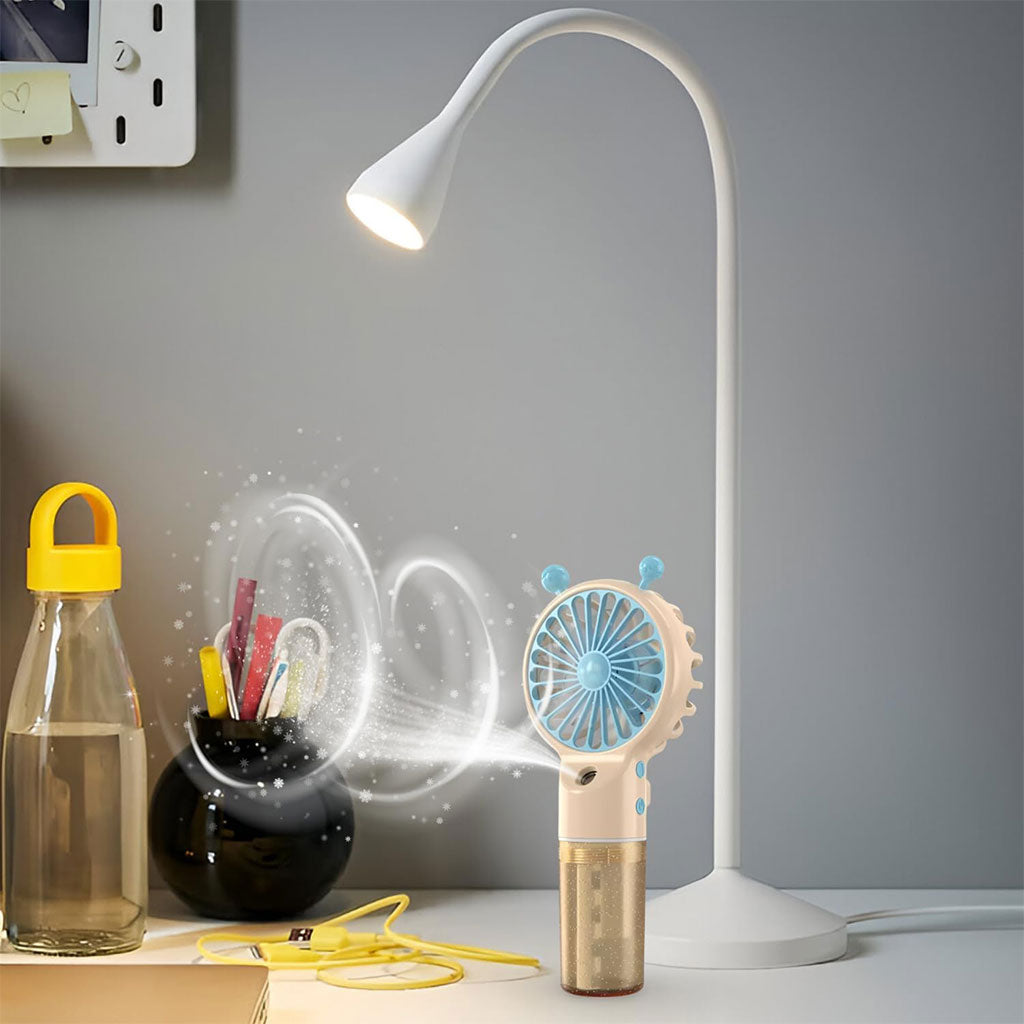 Humidificateur et Ventilateur Portatif avec Batterie Rechargeable USB 2en1 – مروحة ومعطر جو تنزوت