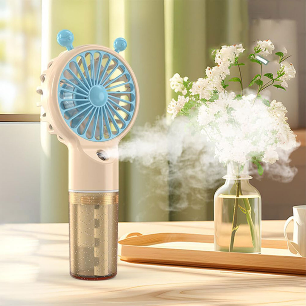 Humidificateur et Ventilateur Portatif avec Batterie Rechargeable USB 2en1 – مروحة ومعطر جو تنزوت