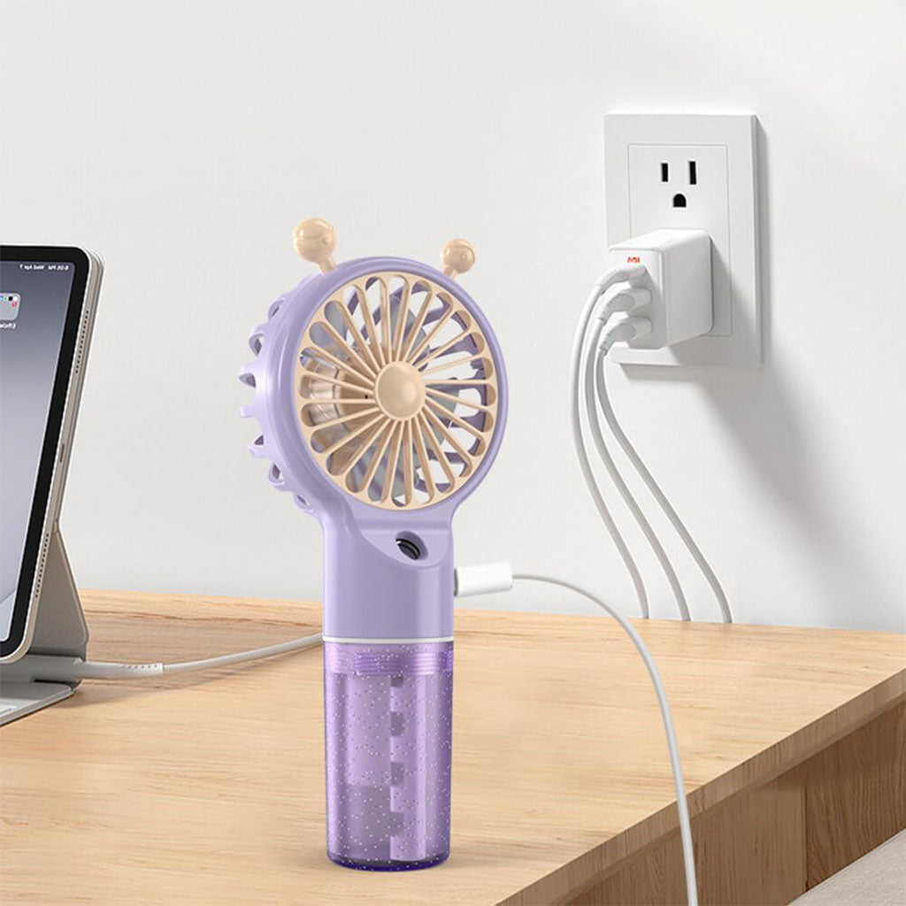 Humidificateur et Ventilateur Portatif avec Batterie Rechargeable USB 2en1 – مروحة ومعطر جو تنزوت
