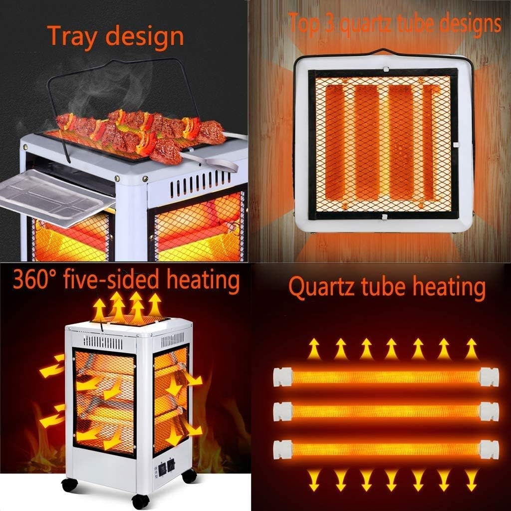 Chauffage Electrique et Gril 360 Degrés Eco Faible Consommation 5 façades 2000 W تنزوت
