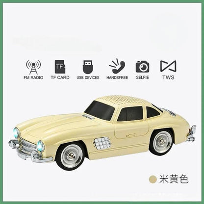 Haut-parleur audio Bluetooth sans fil En forme de Voiture Vintage , Carte mémoire , appels , AUX , Clé USB , FM RADIO تنزوت