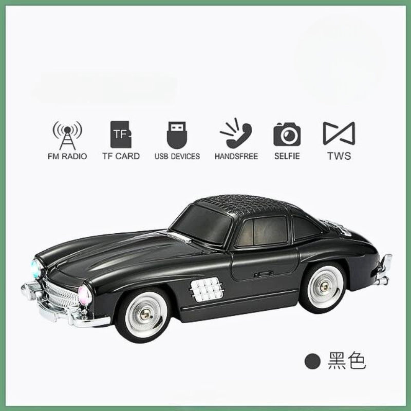Haut-parleur audio Bluetooth sans fil En forme de Voiture Vintage , Carte mémoire , appels , AUX , Clé USB , FM RADIO تنزوت