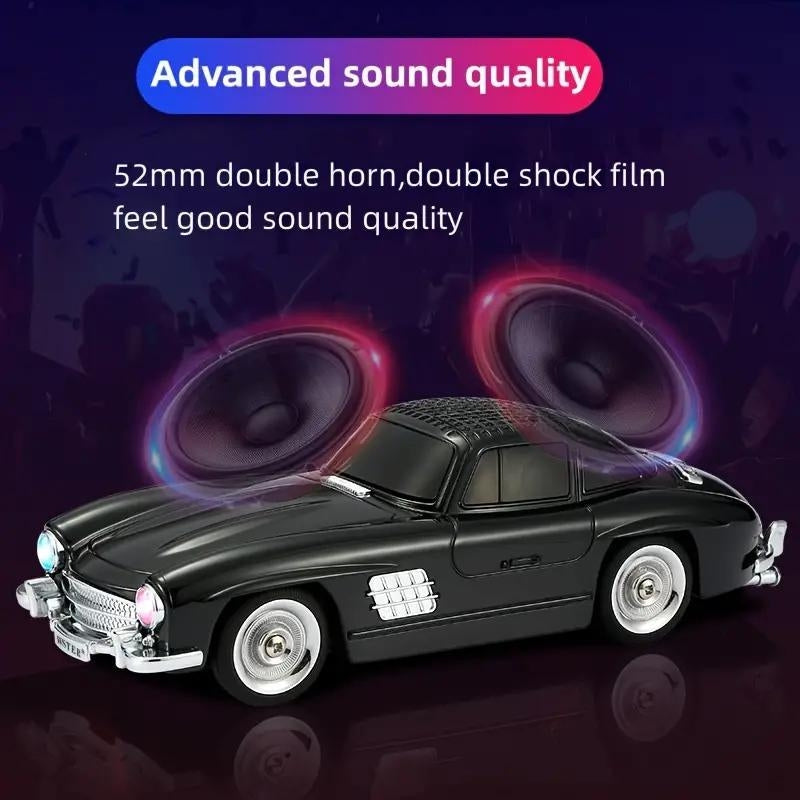 Haut-parleur audio Bluetooth sans fil En forme de Voiture Vintage , Carte mémoire , appels , AUX , Clé USB , FM RADIO تنزوت