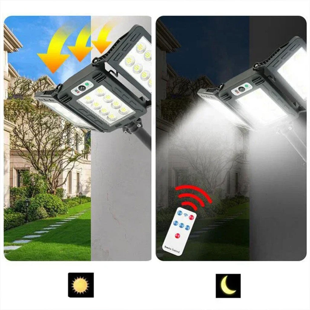 Lampes Solaires Extérieure Super lumineuse avec 3 Panneaux 800LED et Télécommande – مصباح خارجي بالطاقة الشمسية مع يد تحكم تنزوت