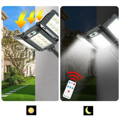 Lampes Solaires Extérieure Super lumineuse avec 3 Panneaux 800LED et Télécommande – مصباح خارجي بالطاقة الشمسية مع يد تحكم تنزوت